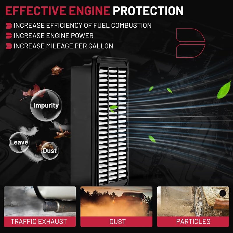 BDFHYK Engine Air Filter CA10539 Car Air Filter Compatible with Hyundai Santa Fe 2007 2008 2009, V6 2.7L, Replace# 61949191 - Image 4